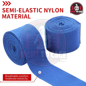 Bandes de boxe bleues sur mesure pour enfants, protège-poignets hautement élastiques pour l'entraînement junior, accessoires de boxe durables en coton pour l'entraînement - Product Image 4