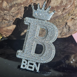 925 <b>Silver</b> Custom <b>Crown</b> Initial M Name Iced Pendant Hip Hop Bling Moissanite Luxury Party Rhodium Plated Personalized Jewelry - Product Image 4