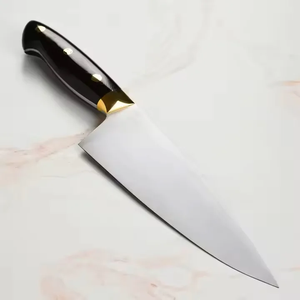 Couteau de chef en acier haute teneur en carbone personnalisé, manche en bois, couverts de cuisine professionnels, marque privée, fabricant OEM en gros - Product Image 2