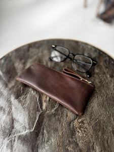 Étui à lunettes vintage en cuir pleine fleur, doublure douce et durable, protection pour lunettes, qualité export en gros LGC-0024 - Product Image 2