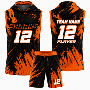 Ensemble Maillot et Short de Football Américain Personnalisé Sublimé à Capuche Sans Manches pour Hommes Adultes – Tenue d'Entraînement d'Équipe - Product Image 3