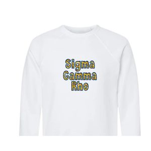 เสื้อสเวตเชิ้ตปักเลื่อมลาย Sigma Gamma Rho แบบสั่งทำพิเศษสำหรับผู้หญิง คอกลม แขนยาว สไตล์กรีก สำหรับชมรมนักศึกษา แฟชั่นลำลอง - Product Image 1