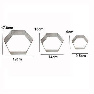 Hexagon Shape Cake <b>Baking</b> Tool Stainless Steel 3 Pcs <b>Set</b> Cake Molds <b>Baking</b> Pan Dessert Decorating Tools Reusable - Product Image 3