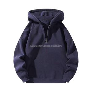 เสื้อพูลโอเวอร์ลำลองแขนยาวคอซิป 1/4 แบบสั่งทำพิเศษ ดีไซน์เองได้ สไตล์ไฮสตรีท สำหรับผู้ชาย ปี 2025 ตกแต่งลายปัก ไหล่ตก - Product Image 3