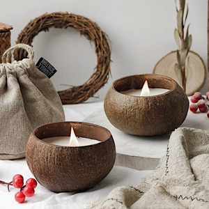 AIKUN Handmade Natural Coconut Shell Aromatherapy Candle Eco Friendly Soy Wax Scented Candle for Home and Spa - Product Image 2