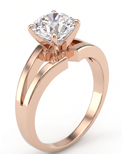 Bague de fiançailles solitaire en diamant de laboratoire taille ronde pour femme en or 18 carats, design tendance - Product Image 3