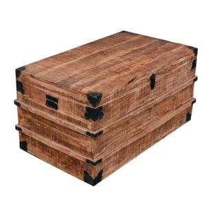 กล่องเก็บของไม้สไตล์โมเดิร์น ใช้เป็นโต๊ะกาแฟและตะกร้าผ้า กล่องตกแต่งสำหรับจัดเก็บในห้องนั่งเล่น - Product Image 2