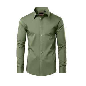 Chemise blanche pour homme à manches longues, coupe slim, couleur unie, chemise de costume professionnelle pour homme, fabriquée au Vietnam - Product Image 6