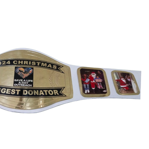 เข็มขัดแชมป์ผู้บริจาคคริสต์มาสรายใหญ่ที่สุด รุ่นพิเศษ Save A Life Outreach ฉบับจำกัด  ของสะสมสำหรับนักสะสมเข็มขัดมวยปล้ำ - Product Image 3