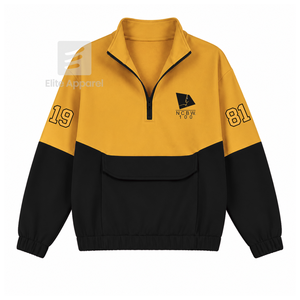 Pull à col zippé personnalisé NCBW Sorority, noir et or, avec logo brodé, décontracté pour femme, vêtements grecs - Product Image 1
