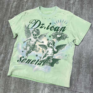 เสื้อยืดสตรีทแวร์คุณภาพสูง ผ้าฝ้าย พิมพ์ลายตามสั่ง เนื้อผ้าหนา ทรงโอเวอร์ไซส์ ลายกราฟิก สำหรับผู้ชาย - Product Image 2