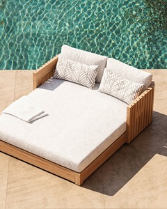 Canapé-lit en teck de haute qualité avec coussin imperméable, pour usage extérieur - Jimi - Product Image 2