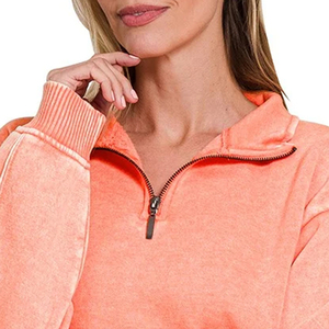 Sudadera Casual de Manga Larga para Mujer, Cuello Alto, Corte Regular, Tejido de Punto, Mezcla de Algodón y Poliéster, Marca Coral - Product Image 3