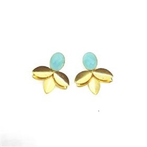 Pendientes de flor de calcedonia acuática al por mayor, pendientes de piedra preciosa acuática con diseño moderno al por mayor - Product Image 5