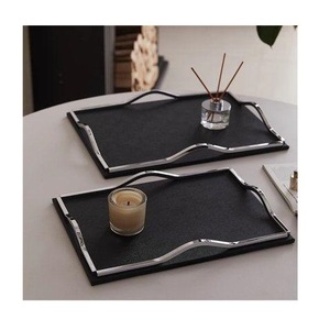 New Design Customized Stainless Steel <b>Silver</b> Gold Tray Metal Hotel Restaurant Tea <b>Coffee</b> Fruit Tray Serving Tray - Product Image 1