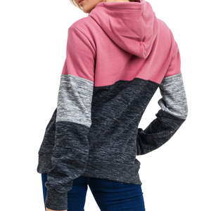 Women's Color Blocked Hooded Sweatshirt Regular Fit Cotton <b>Blend</b> Knitted Casual Autumn Wear with Pockets - Product Image 2
