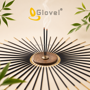 Nueva Llegada 2024: Vela de Arte Negra de Larga Duración, 8 Pulgadas, 20 Varillas, 100% Hecha a Mano, con Capullo de Flor, Empaque de Cartón, Barras de Postre para Diwali - Product Image 1