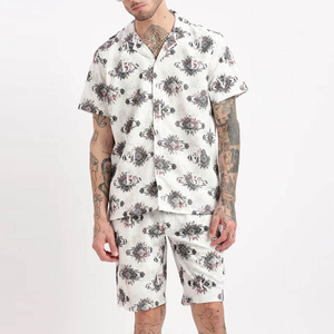 Conjunto de Ropa de Playa para Vacaciones, Camisa y Pantalones Cortos Transpirables, Conjunto de Dos Piezas, Atuendo de Verano a la Moda, Conjunto de Playa de Estilo Tropical al por Mayor - Product Image 5
