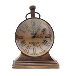 Reloj de Mesa de Cuarzo de Latón Estilo Victoriano, Reloj Retro con Números Romanos para Decoración de Oficina o Dormitorio - Product Image 1