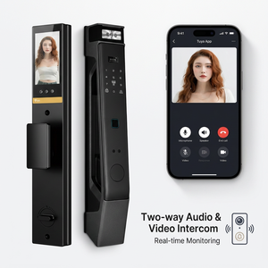 Nueva Cerradura Inteligente Tuya con Cámara de Videoportero, Identificación Facial, Huella Dactilar, Contraseñ<span class=keywords><strong>a</strong></span>, Tarjeta RFID, Acceso para Puertas de Aluminio/Acero, Seguridad para el Hogar con Aplicación - Product Image 5