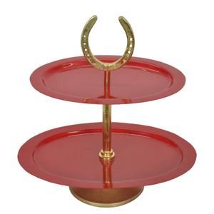 Decoración de Mesa para Fiesta de San Valentín, Vajilla, Centro de Mesa, Platos Ovalados, Soporte Decorativo de 2 Niveles para Pastel, Diseño de Herradura Dorada - Product Image 4