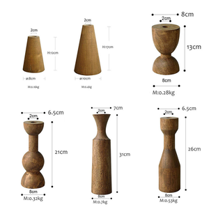 Porte-bougies en bois classique poli, rustique et écologique, pour la maison, le salon, la cuisine, par MULTI CRAFT - Product Image 6