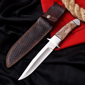 Cuchillo de caza de acero inoxidable con hoja de punta caída y filo recto, mango de resina, grado industrial, supervivencia al aire libre - Product Image 2