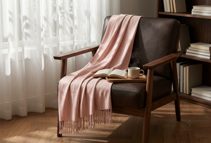 <b>Pink</b> Muslin Gauze Throw Blanket Tassel Woven Blanket Soft Breathable Sofa Cover for <b>Home</b> Hotel <b>Decor</b> - Product Image 4