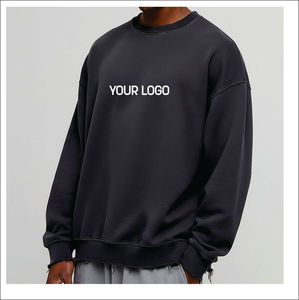 Sweat-shirt streetwear brodé sur mesure, haute qualité, 100% coton, coupe ample pour homme, manches régulières, design OEM - Product Image 6