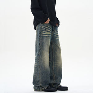Pantalones Cargo de Mezclilla de Algodón con Lavado Ácido, Estilo Streetwear, de Alta Calidad OEM, con Múltiples Bolsillos, Corte Holgado y Recto para Hombre - Product Image 1