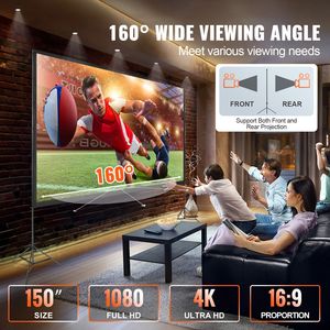 Pantalla de Proyección para Exteriores de 150 Pulgadas, 16:9, 4K, 1080 HD, con Soporte, Estilo 3D, Material Fresnel Antiarrugas, para Proyector - Product Image 2