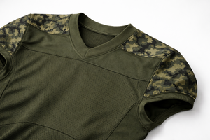 Tenue d'entraînement de football américain, uniforme d'équipe, maille athlétique, couleurs d'équipe personnalisées, panneaux latéraux camouflage, sublimation sportive, Elite - Product Image 6