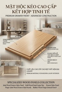 Modern Wood Drawer Front Panel (Rectangle/Square Shape) for Bedroom Dining Kitchen Living Room Hotel Furniture 5-Year Warranty - Product Image 5