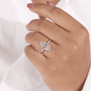 Bague de fiançailles et de mariage en diamant de laboratoire Marquise 3 CT TRENDING, magnifique cadeau pour femme, or blanc 14 carats, certifié IGI - Product Image 2