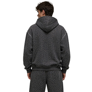 Sweat-shirts personnalisables pour hommes, de haute qualité, entièrement ornés de strass, streetwear délavé, 400 GSM, pull-over OEM, 100% coton épais - Product Image 3