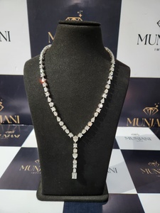 สร้อยคอเทนนิสเพชรโมอิสซาไนต์ VVS ทรงแฟนซีผสม เงินแท้ 925 |   ผ่านการทดสอบเพชร |   ขายส่งแบบ OEM - Product Image 4