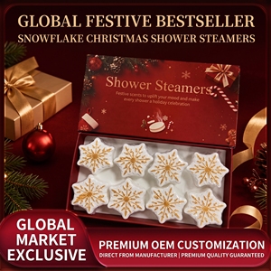 Set de Vaporizadores de Ducha con Aroma a Copos de Nieve Blancos Navideños, Bombas de Ducha con Aroma a Abeto Fresco, Tabletas de Baño Spa, Regalos para la Temporada Festiva, Personalizables - Product Image 2