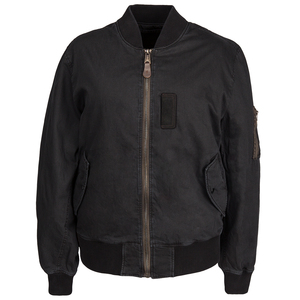 <b>Men's</b> Black Nylon Bomber <b>Jacket</b> Stand Collar Zipper Windproof Casual <b>Flight</b> Coat Nylon Bomber <b>Jackets</b> - Product Image 2