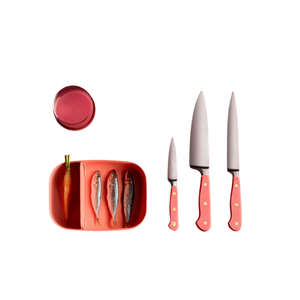Durable <b>Kitchen</b> Utility <b>Knife</b> with Coral Red Triple Rivet Handle <b>Sharp</b> Stainless Steel Blade for Meat Vegetable Slicing Cutting - Product Image 6