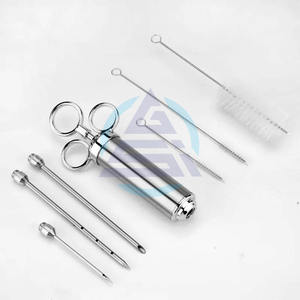 Injecteur de marinade pour viande de qualité commerciale en acier inoxydable avec 3 aiguilles à marinade professionnelles et brosse de nettoyage - Product Image 3