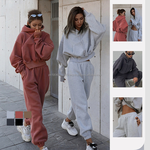 Ensemble de survêtement décontracté pour femme, sweat-shirt à capuche décontracté, veste à capuche, tissu extensible quadridirectionnel, vente chaude - Product Image 2