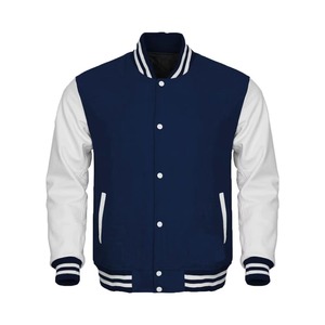 2026 Wholesale High Quality Finished Canvas Custom Design <b>White</b> Winter Baseball Letterman Varsity <b>Jackets</b> for <b>Men</b> College <b>Jacket</b> - Product Image 5