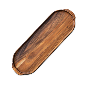 Plateau de service ovale en bois d'acacia, grande taille, pour charcuterie, fromages et apéritifs de fête - Vente en gros usine - Product Image 1