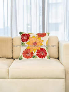 Funda de cojín de algodón Premium Banarasi con cremallera, funda de almohada decorativa con estampado suave para sofá para el hogar - Product Image 4