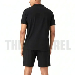 ชุดลำลองผู้ชายสองชิ้น ผ้าโพลีเอสเตอร์/คอตตอน ระบายอากาศได้ดี เสื้อยืด กางเกงขาสั้น สีตามสั่ง ชุดคู่ฤดูร้อน ขายส่ง - Product Image 6