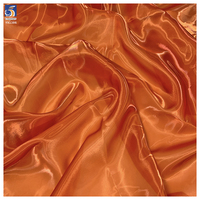 Kain Organza Polyester YX1386-1 Super Lembut Warna Cokelat Kopi, Mengkilap, Transparan, Cair, untuk Rok yang Cantik