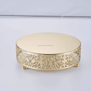 Soporte de pastel de madera Premium con base de acero inoxidable Diseño redondo Adecuado para hoteles Restaurantes y accesorios de mesa - Product Image 3