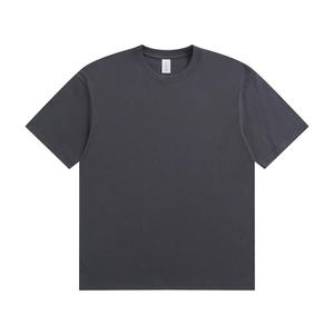 Men 260G Heavyweight Combed Cotton T Shirt Loose Fit Solid White Tee Custom Logo Embroidery OEM Casual Streetwear Blank T-Shirt - Product Image 3