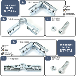 Composant de raccord de tuyau en métal robuste (pièce T-2) pour NTY-TA2 et TA3 – Conçu pour les tuyaux de 48,6 mm – Simple, robuste et polyvalent - Product Image 3