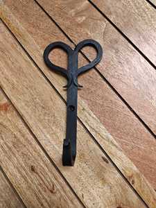 Hand Forged Wrought Iron Wall <b>Hook</b> Vintage Decorative Heart Scroll <b>Coat</b> Hanger Heavy Duty Metal <b>Single</b> <b>Hook</b> for Hat Towel Bag - Product Image 4